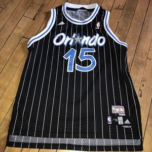 Orlando Magic YOUTH #15 Vince Carter Black Adidas Large Jersey